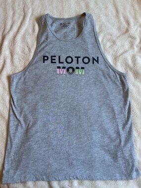 Peloton Mom Racer Back Tank Top S Gray